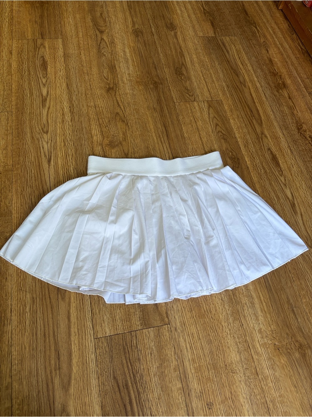 Classic White Pleated Skater Skirt